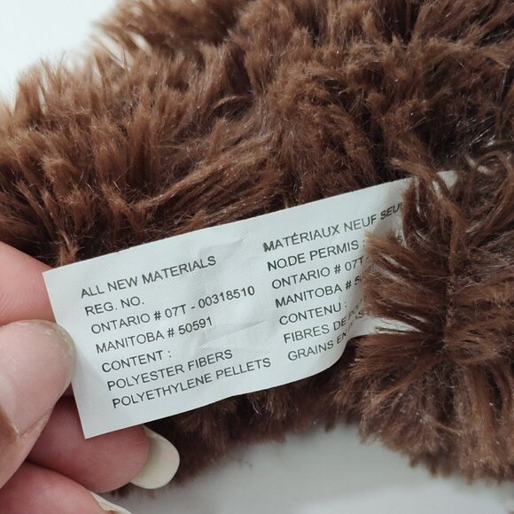 Greenbrier Brown Bear Plush Stuffed Animal Heart Nose with Glitter Ears and Feet - Picture 7 of 7